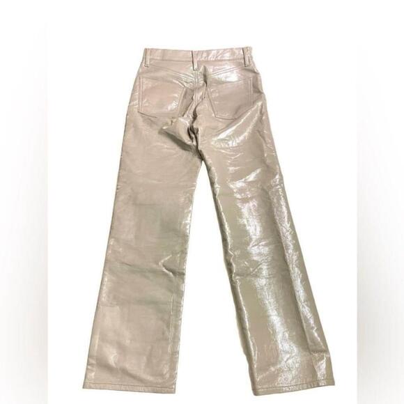 Agolde - Recycled Leather 90's Pinch Waist Pants - Picture 6 of 15